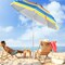 6.5 Feet Multi-Color Polyester Beach Umbrella with Silver-Coated Aluminum Frame and Adjustable Tilt